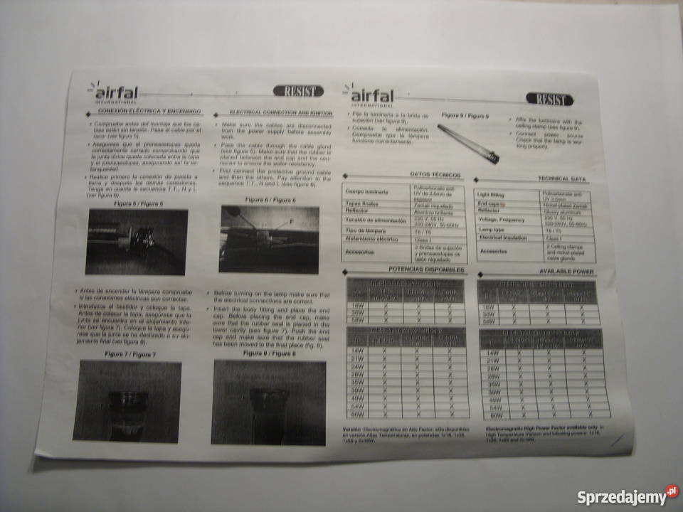 Oprawa AIRFAL RESIST IP68 wodoszczelna 2x36W Skawina sprzedam