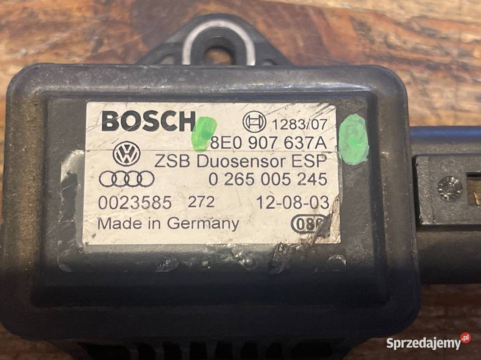 Czujnik VW AUDI przyśpieszenia ESP 8E0907637A wielkopolskie Margonin sprzedam