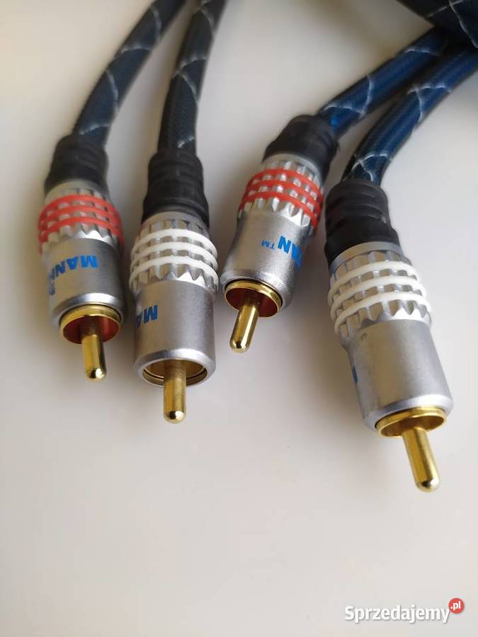 Kabel MANHATTAN długość 10 m 2x czinch w oplocie Części i akcesoria Olecko sprzedam
