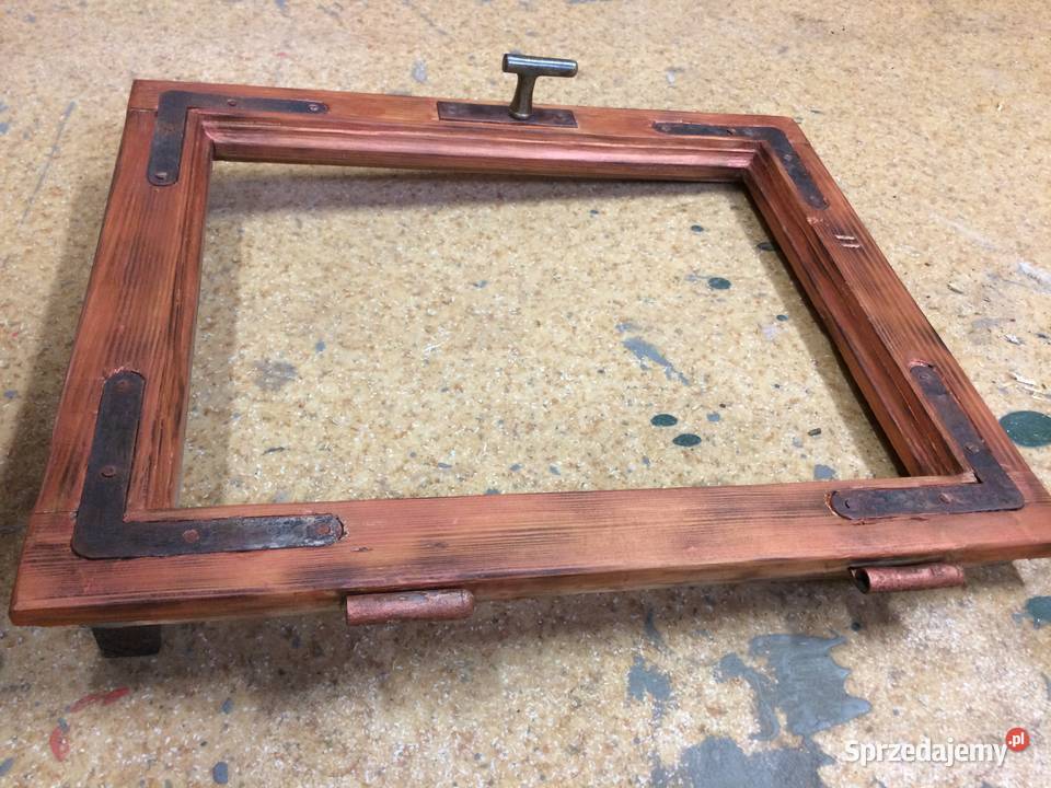 Stare Okno Drewniane 47x38 miedziowane Katowice sprzedam
