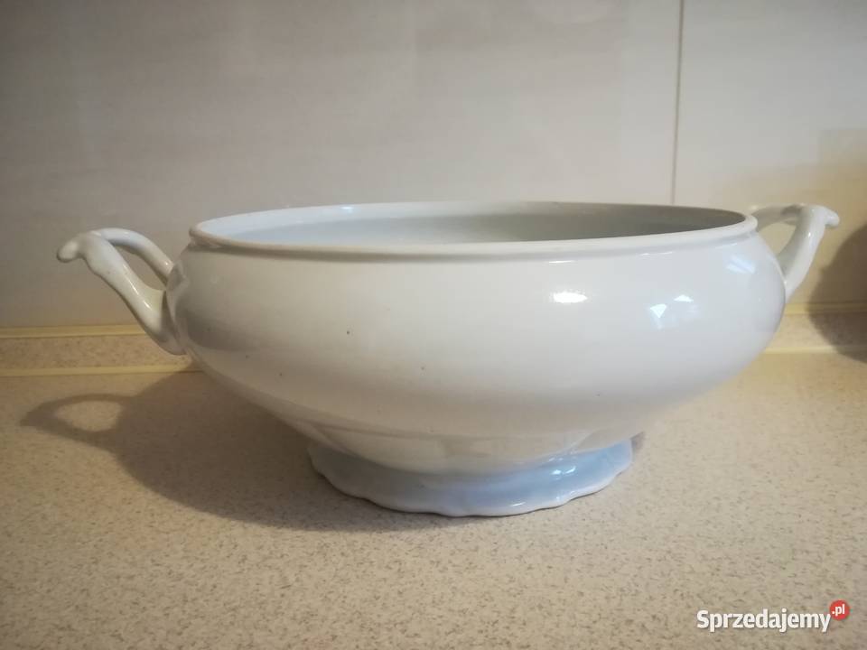 duża waza Wałbrzych porcelana ozdoba stołu biały Gdańsk