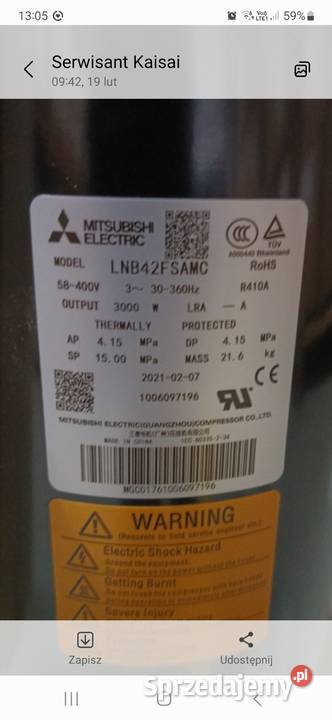 Klimatyzator pompa ciepla kaisai 12kw Ogrzewanie Dąbrowa Górnicza