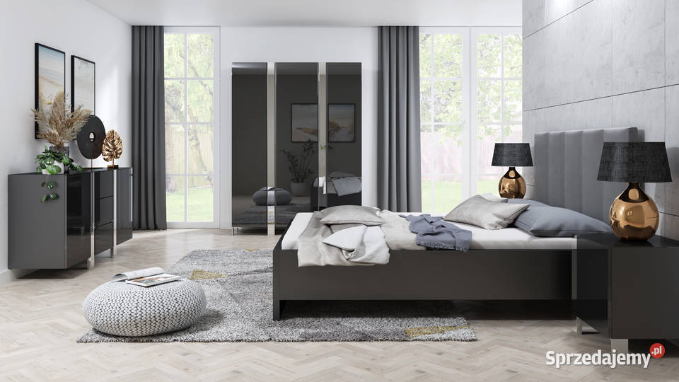 Komoda Cromo lakier wysoki połysk czarny OUTLET 55cm Komody Meble łódzkie