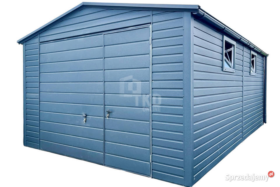 Garaż Blaszany 4x6m Brama uchylna Drzwi 2x Okno Lubartów