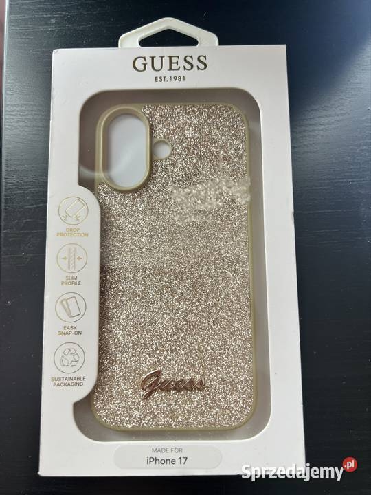 GUESS Etui na iPhone 17 Złote Glitter Nowe Kostrzyn nad Odrą