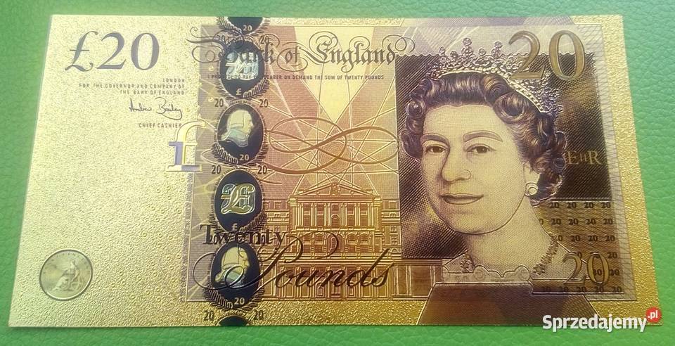4 x ZŁOTY Banknot FUNT Zestaw Elizabeth Złoto 24