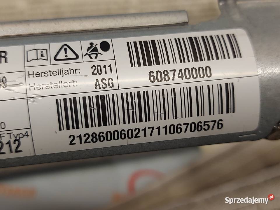 MERCEDES W212 11r kurtyna AIRBAG prawa 608740000 Poduszki powietrzne świętokrzyskie Kielce sprzedam