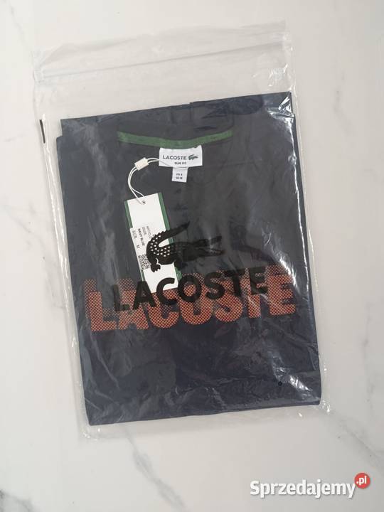 Tshirt męski Lacoste UltraDRY granatowy M nowy niebieski Białystok
