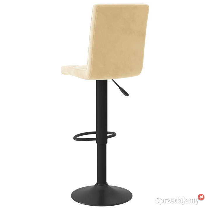 Stołki barowe 2 kremowe obite aksamitem WM335762 Warszawa