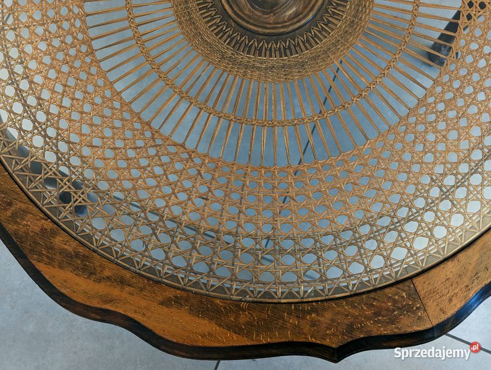 Piękny okrągły stolik ludwikowski orzechsklep Dąbrowa Górnicza