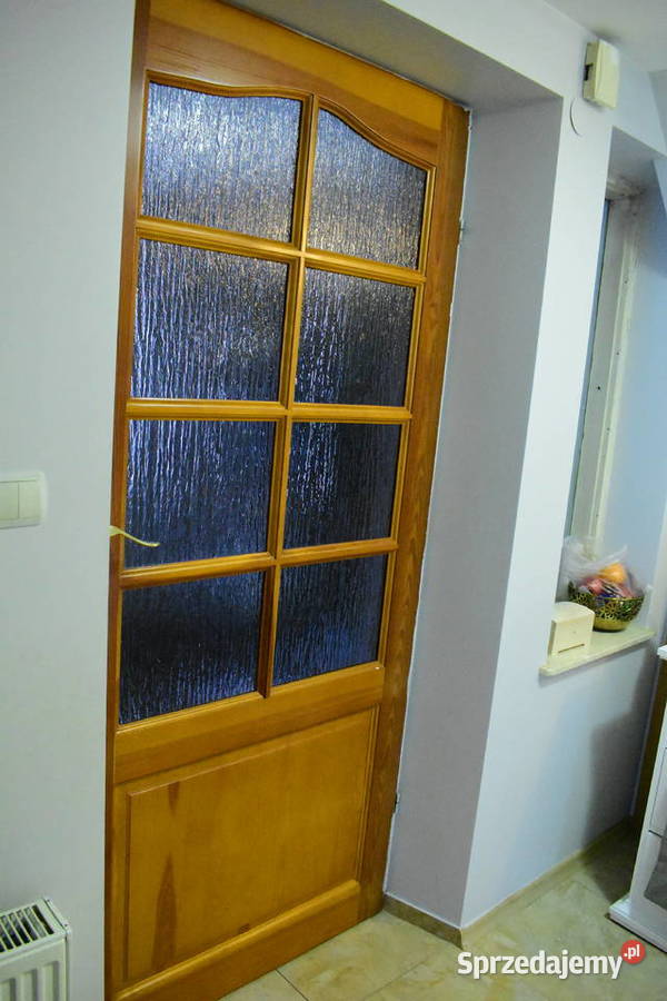 Duże drzwi wewnętrzne drewniane szkło 98 x 220 Płock