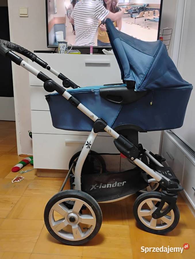 Sprzedam wózek 3w1 Xlander XA niebieski X-lander Łomża sprzedam