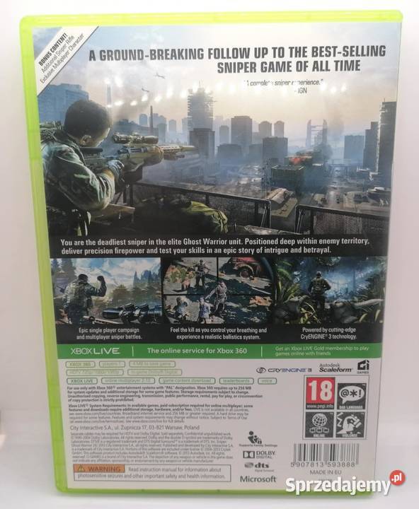 Gra Sniper Ghost Warrior 2 Xbox 360 Elbląg