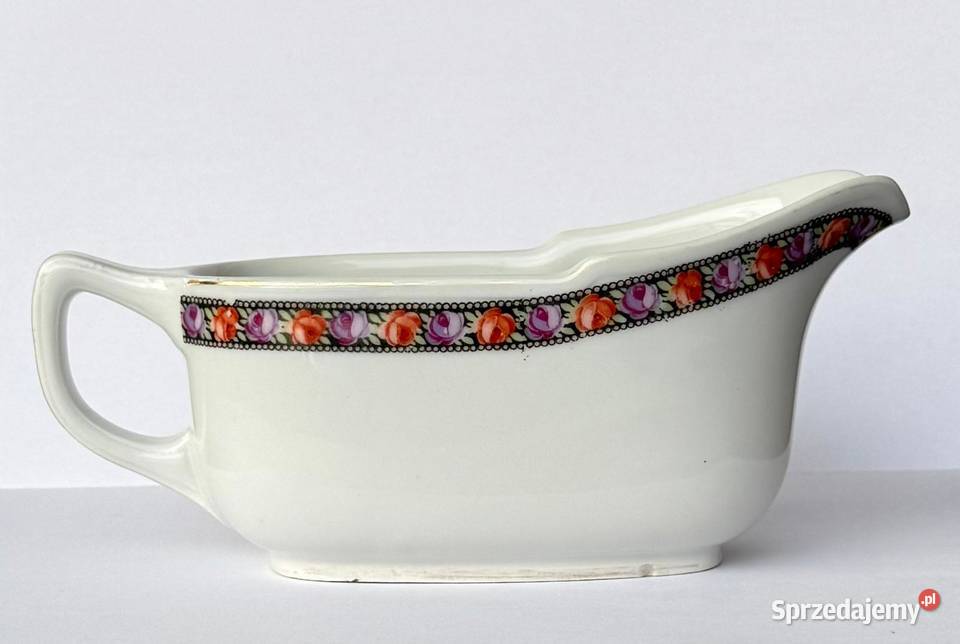 Przedwojenna sosjerka porcelanowa z motywem róż Kraków