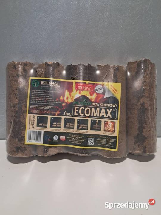 Opał kominkowy ecomax brykiet drzewny pakowany 6 wielkopolskie Chodzież