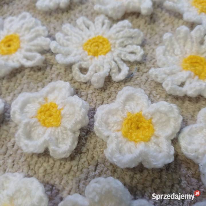 Kwiatki szydelkowe aplikacja Lidzbark Warmiński sprzedam