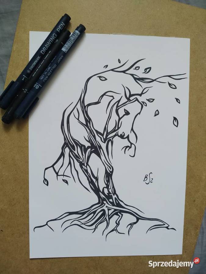 Rysunek drzewokoń 2 cienkopis blok t A4 250 gm2 Warszawa