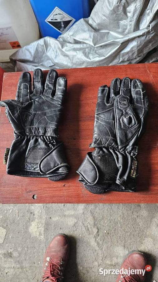 Rękawicy długie ze skóry motocyklowe użyte 3 Bytom