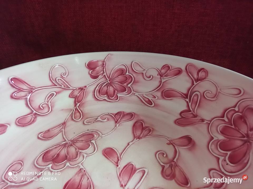 Patera Różowe kwiaty reliefy pomorskie Gdańsk