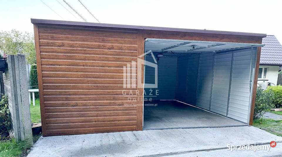 GARAZ BLASZANY 5m x 6m poziom spad tył Brama samodzielny Płock sprzedam