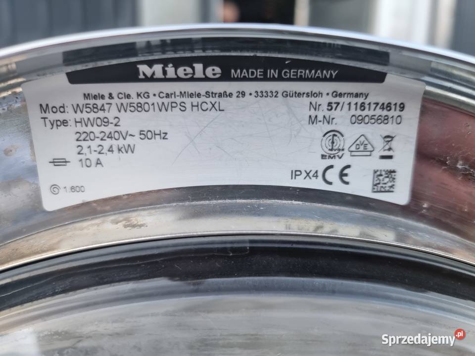 Pralka Miele W5847 W5801 WPS HomeCare XL wsad 7 wolnostojące Wrocław sprzedam