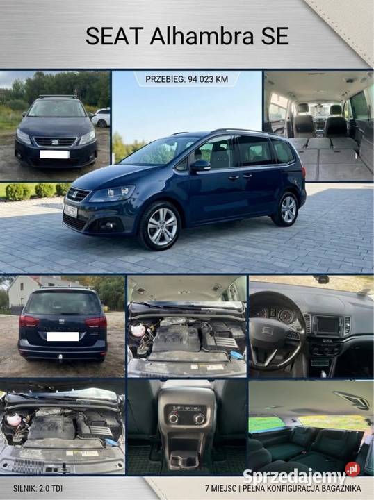 SEAT Alhambra 2017 20 TDI DSG 7 Miejsc El Drzwi granatowy
