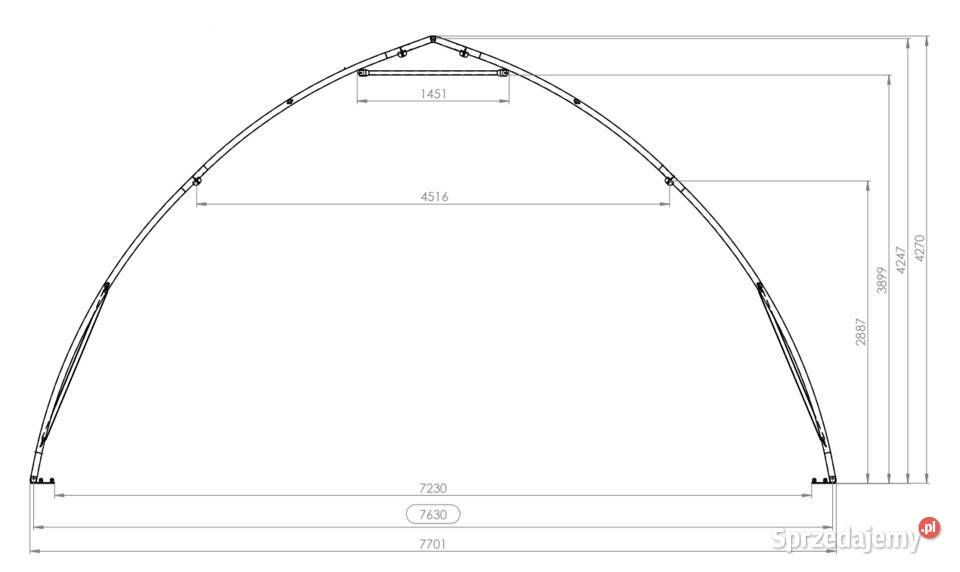 Hala namiotowa P25 77 x 42 x 166 m Żelazno