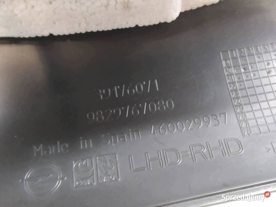 OBUDOWA KIEROWNICY DOLNA KOMPLET 9829767080 Opel świętokrzyskie