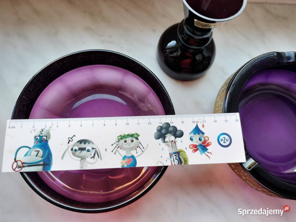 Piękny ametystowy zestaw szklany w stylu art Antyki, Sztuka, Kolekcje Choszczno