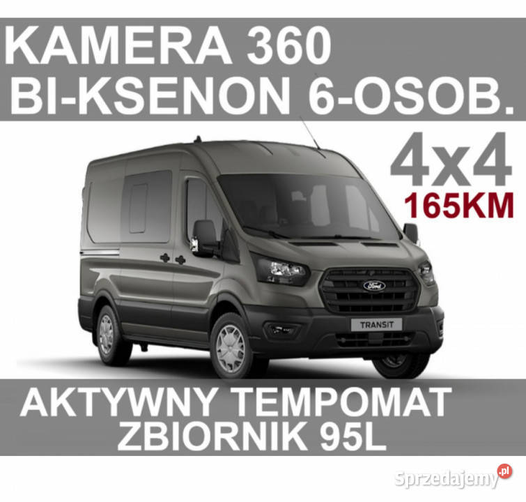 Ford Transit 6os 4x4 L3H2 BiKsenon165 Kamera 360 Szczecinek