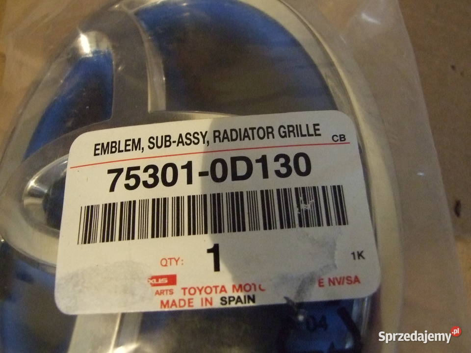 Znaczek emblemat Toyota Yaris 754030D130 podlaskie Białystok sprzedam
