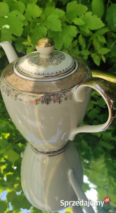 DUŻY DZBAN JUBILERSKA ZŁOTA DEKORACJA SYGN Pabianice