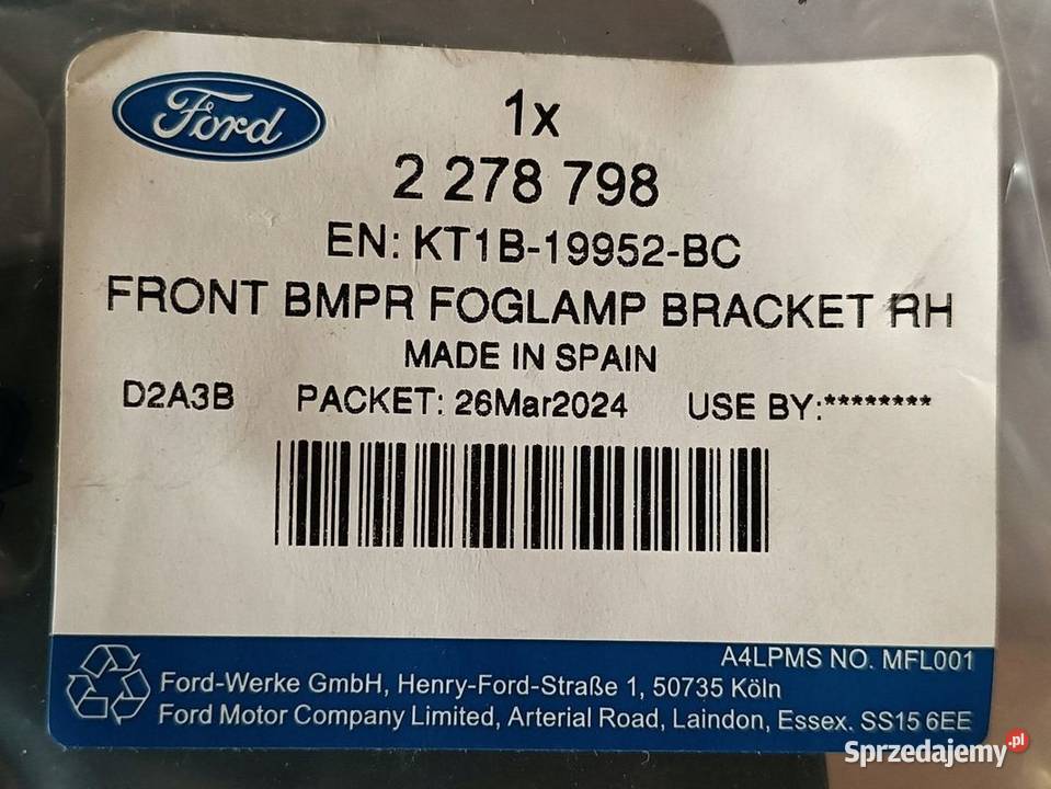 FORD TOURNEO CONNECT 18 ŚLIZG UCHWYT HALOGENU Pleszew sprzedam
