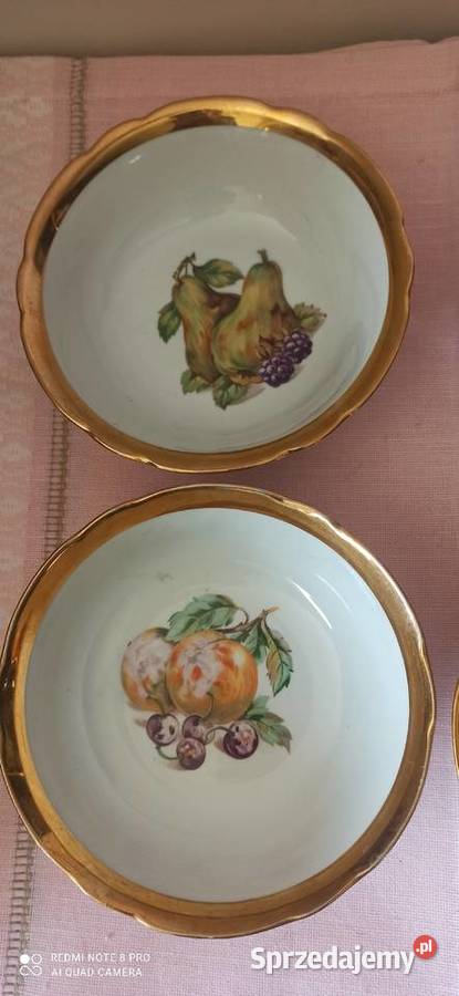 Patera z owocami Bohemia Czechslovakia Głęboka