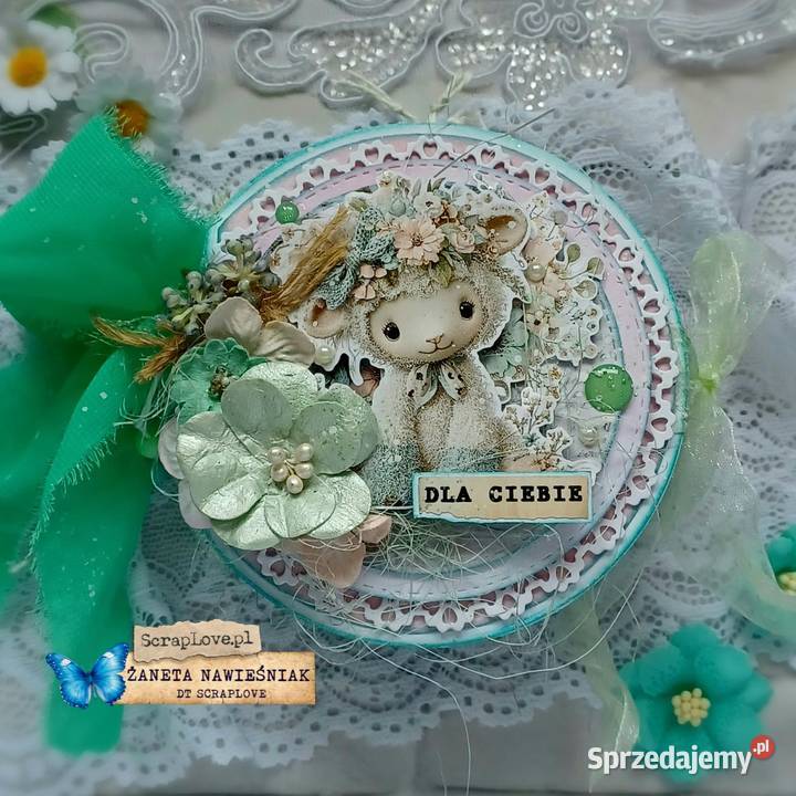 Mini albumik wielkanoc prezent zajączek Rękodzieło Mszana Dolna