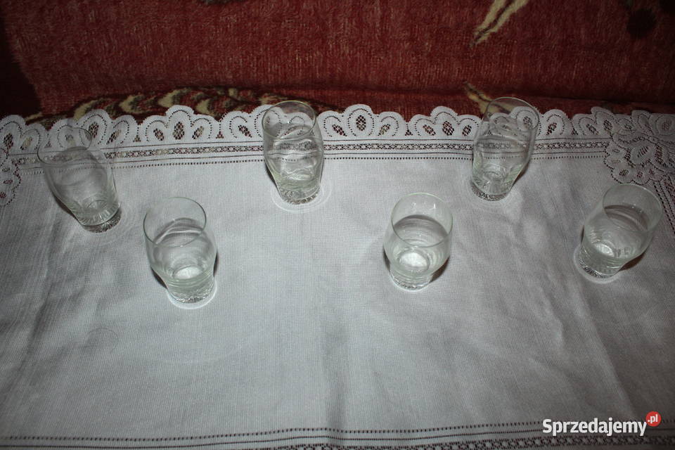 Literatki Szklane PRL 6 sztuk Porcelana i szkło