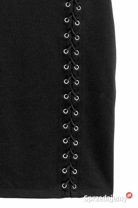 czarna sukienka HM xxs 32 gorset bandażowa Toruń