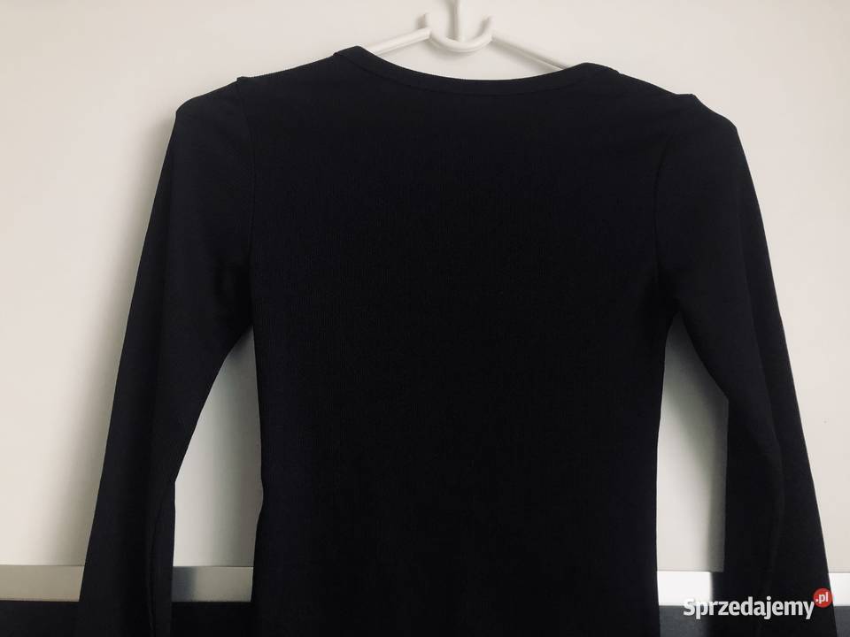 czarny top bluzka HM xs 34 choker dekolt Toruń