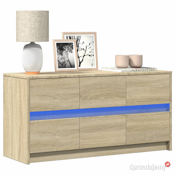 Szafka pod TV z LED dąb sonoma 100x34x50 mazowieckie