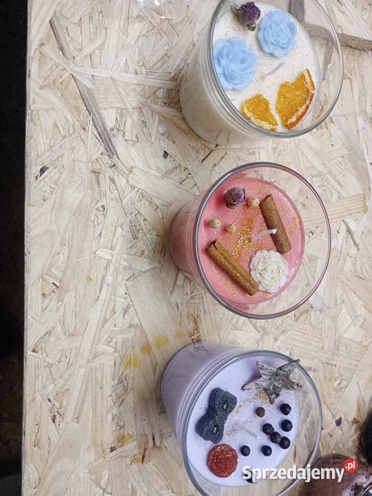 Świece sojowe ręcznie robione unikatowe Ołpiny