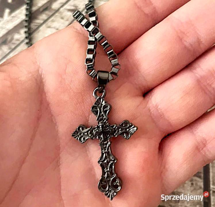 Naszyjnik Krzyżyk Wisiorek Zawieszka Metal Poraj