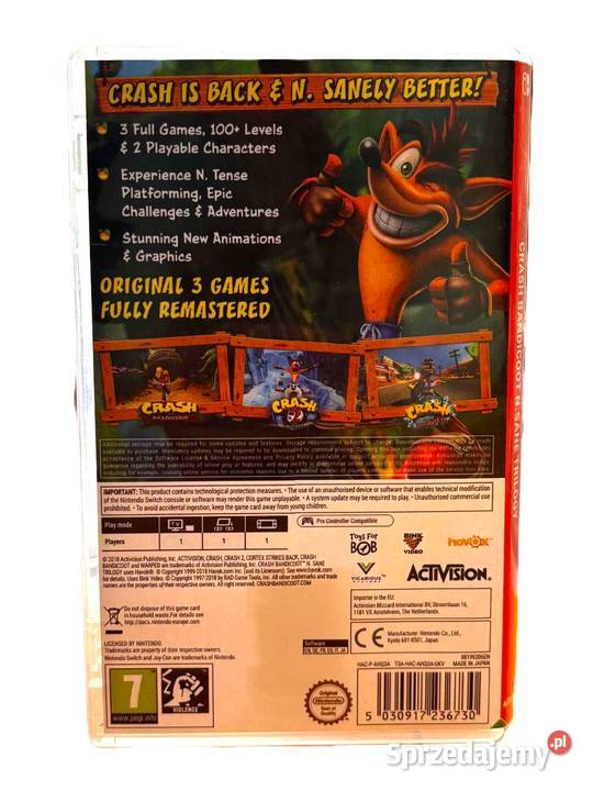Gra Nintendo Switch Crash Bandicoot N Sane Elbląg sprzedam