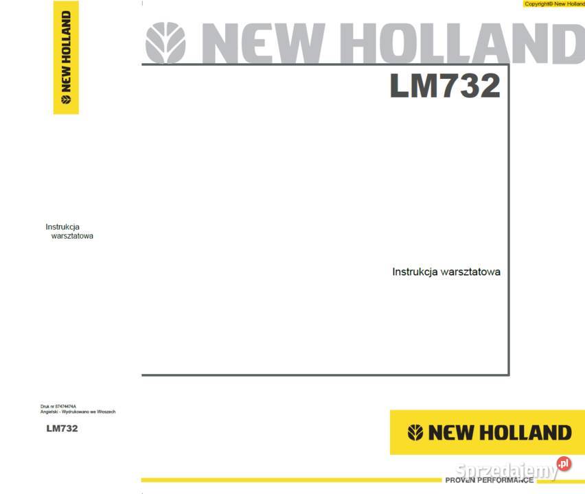 HOLLAND LM 732 instrukcja napraw warsztatowa w pomorskie Gdańsk sprzedam