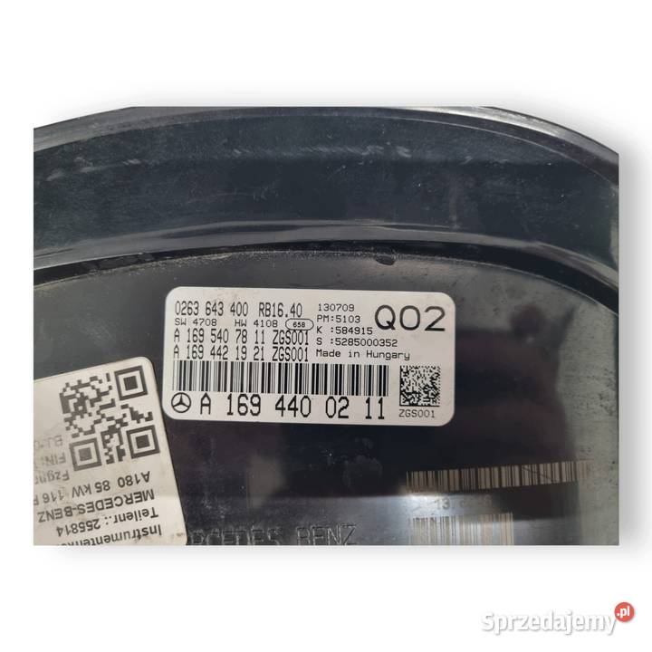 LICZNIK ZEGARY A1694400211 Mercedes W169 17 8V lubelskie Chełm
