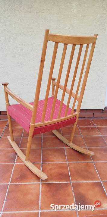 Fotel bujany PRL art deco stylowy na biegunach Sulbiny
