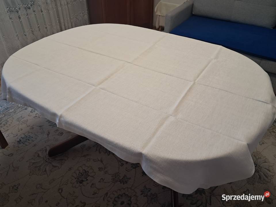 Obrus biały bawełniany 140 x 106 do sprzedania małopolskie Kraków sprzedam
