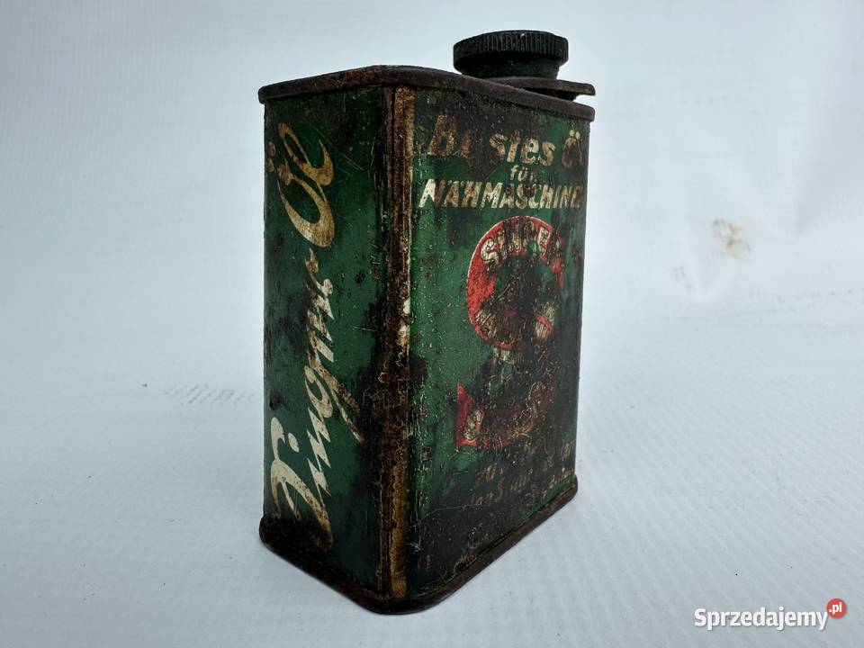 STARY PRZEDWOJENNY POJEMNIK NA OLEJ SINGER Bielawa