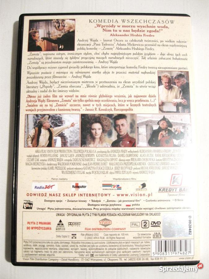 Zemsta film DVD lektura szkolna DVD wielkopolskie Poznań