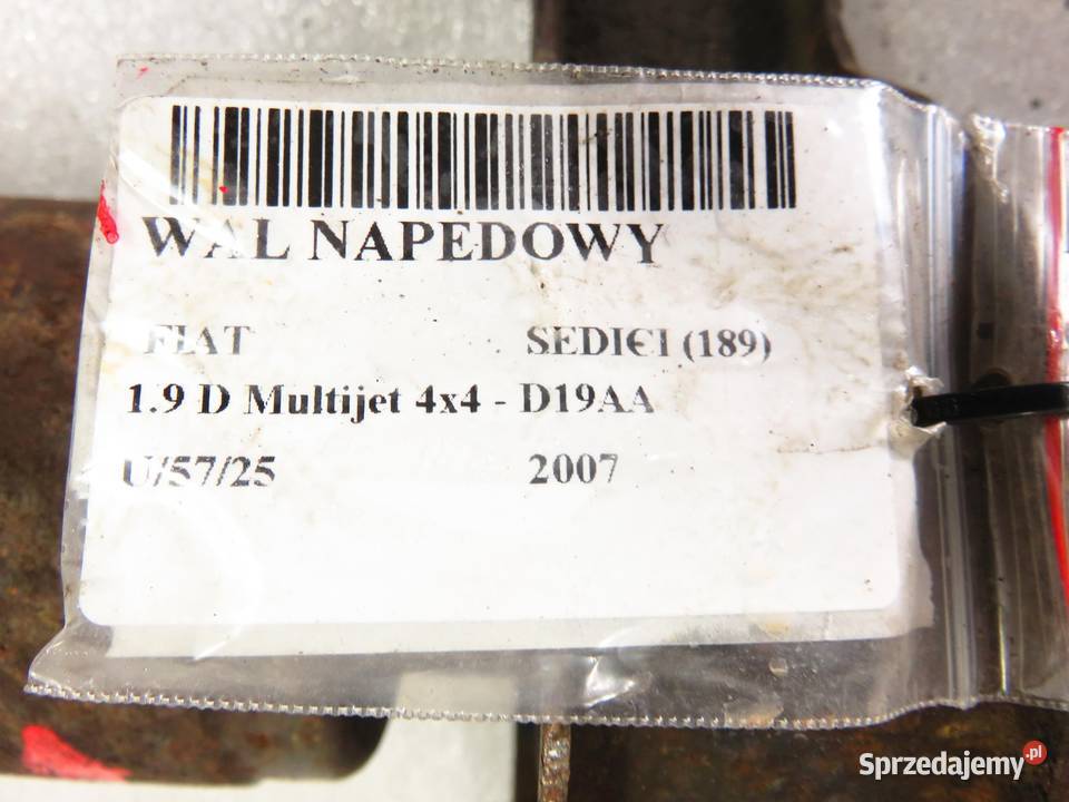 WAŁ NAPĘDOWY FIAT SEDICI 19 4x4 osobowe