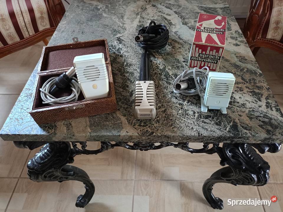 Zabytkowe Mikrofony 3 sztuki RFT Uniwersum Drawski Młyn